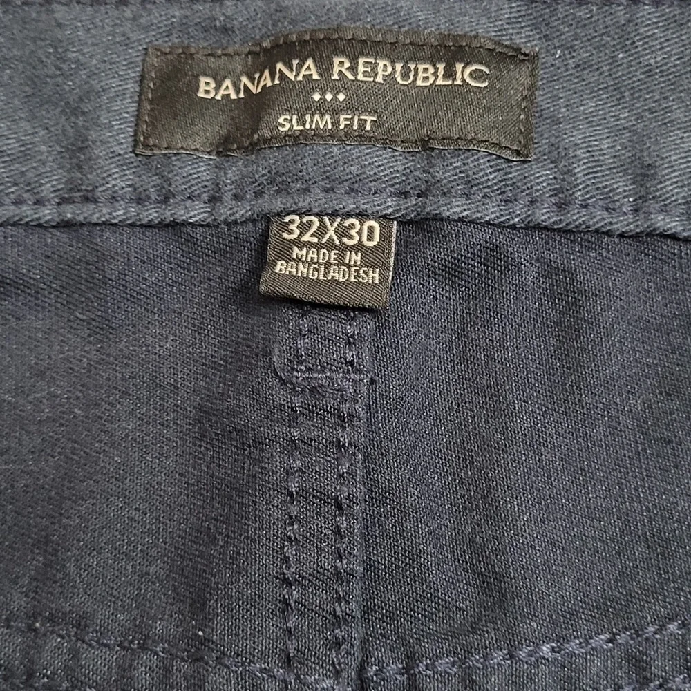 Banana Republic Pants Mens 32x30 Navy Heather Slim Fit Marled Soft Stretch Twill